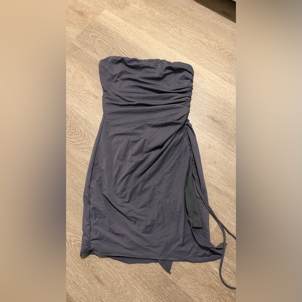 Princess Polly Strapless Charcoal Mini Dress